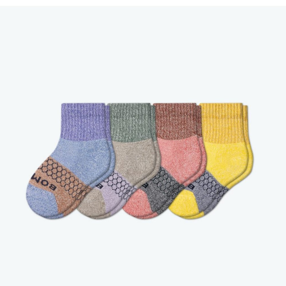 Bombas Toddler Tri-Block Calf Sock 4-Pack NWT